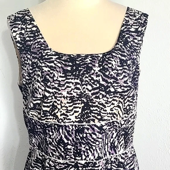 Alex Marie Black & Tan, Black & Purple Animal Print Sleeveless Dress, Size 14 - Picture 2 of 9